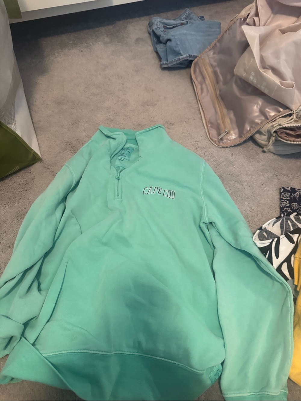 Cape Cod Mint Green Quarter-Zip Sweatshirt
